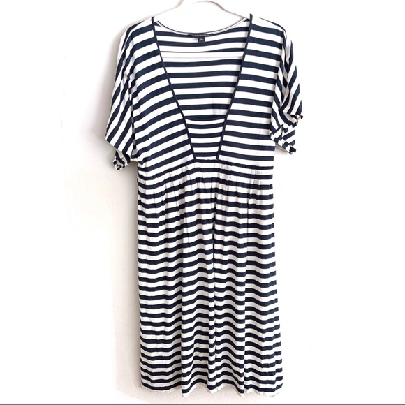 Banana Republic | Square Neck Low Cut Stripe Dress - Picture 1 of 7